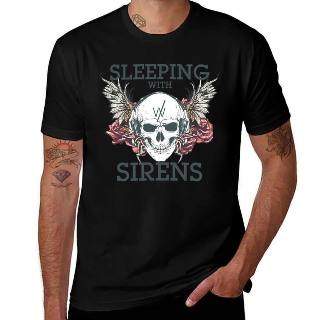 Sleeping With Sirens Grunge Skull Tshirt Simple Trendy Casual Tshirt