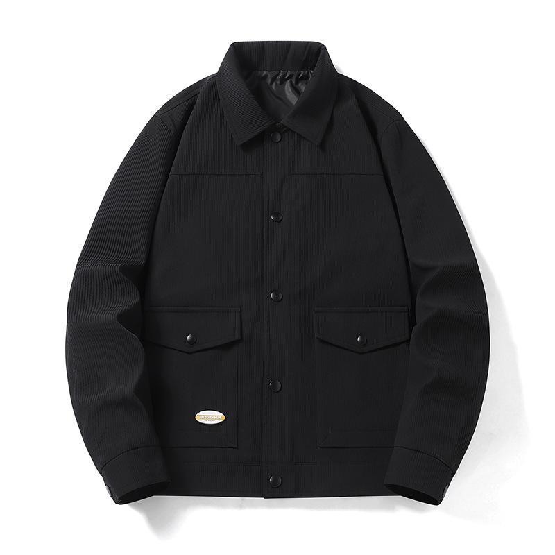 Куртка большого размера на осень Куртка мужская куртка с лацканами Воротник Повседневная свободная куртка