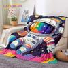 Astronaut Universe Spaceman Outer Space Cartoon Soft Flannel Blanket for Beds Bedroom Sofa Picnic,Throw Blanket Outdoors Leisure