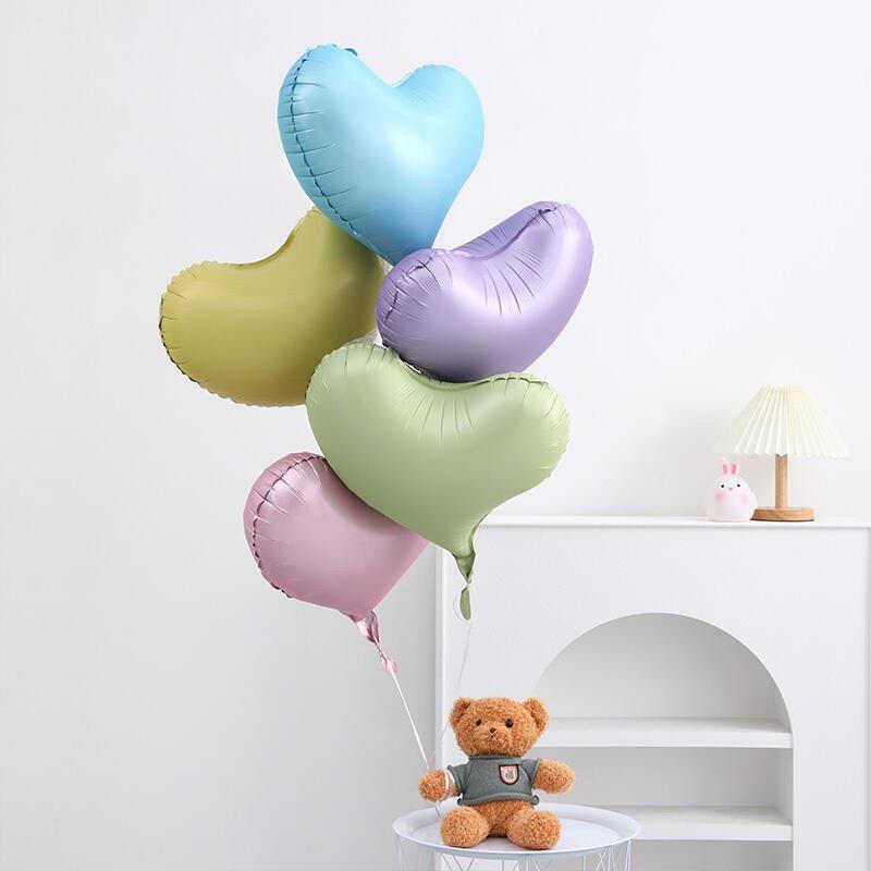 Pastel-Colored Birthday Party Balloons Large Red Heart-Shaped Foil Balloons Perfect For Valentine'S Day And Weddings