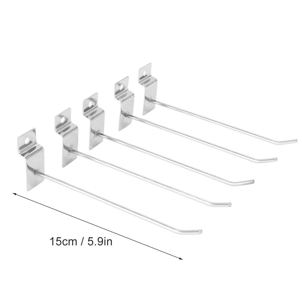 50 PCS Iron Slat Wall Hook Single Wire Design Slat Wall Hanging Hook Retail Display