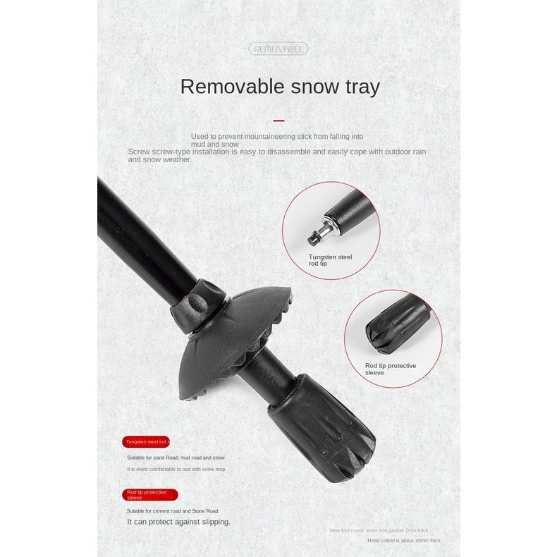 Палка для скалолазания, складная палка из алюминиевого сплава, сверхлегкая, ультра-короткая телескопическая уличная трость для ручного скалолазания, походная палка