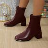 Shoes for Women 2025 Autumn/winter Square Toe Women's Boots Fashion Zipper Casual Comfortable Chelsea Ankle Boots for Woman