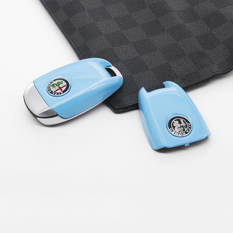 SYENG1 Car Key Cover Replacement Key Case for Alfa Romeo Giulia Stelvio Tonale Carbon Fiber Style