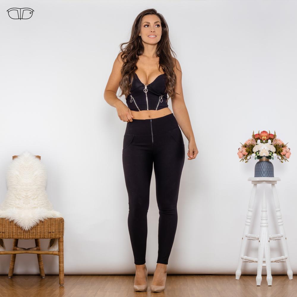 Shascullfites Shaper Set Black Cotton Zipper Shaper Push Up Top High Waist Thicker Butt Lift Leggings Women's Suit