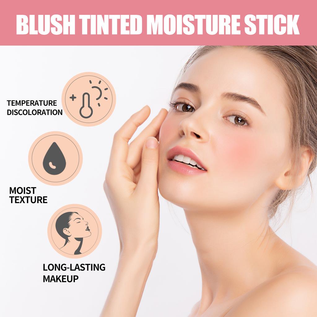 EELHOE Cheek Blush Facial Nourishing Blush Gel Cream Waterproof Multi Purpose Eyes Lips Makeup Blush Stick Waterproof Facial Blush Stick Cheek Rouge