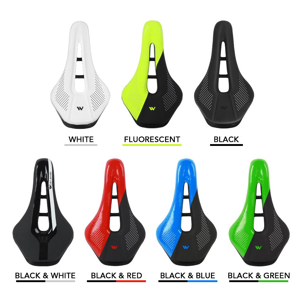 Bike Saddle Steel Rails Mountain Bicycle Seat Soft PU Leather Road MTB Bike Saddle Hollow Breathable Bike Saddle Bike Accessories Riding Equipment