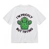 Men's Classic T-Shirt Cute Cactus Character With Prickly Design Graphic Tee