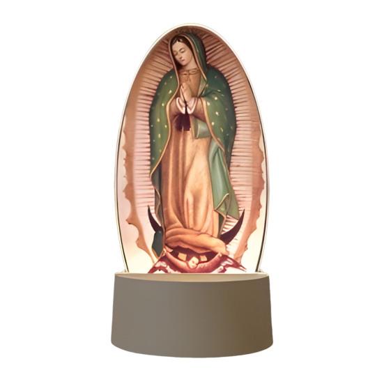 Guadalupe Virgin Prayer Lamp USB Powered Warm Light Soft Glow Catholic Night Light LED Religious