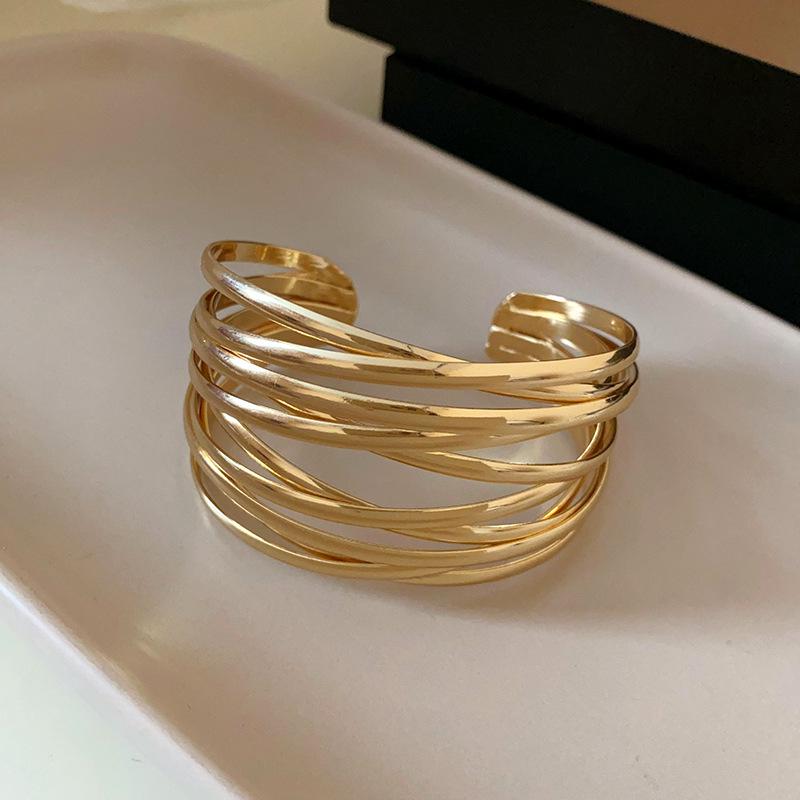 Европейско-американский многослойный металлический открытый браслет: Креативный, Элегантный, Роскошный Браслет