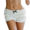 Women's Ruffle Shorts 3D Bow Lettuce Trim Elastic Waist Tiered Casual Bloomers Shorts for Summer