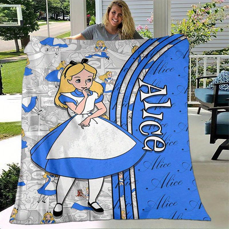 Alice Blanket Ultra-Soft, Warm, Cozy Throw for Living Room, Sofa, Four Seasons Travel Accessory Cute Cartoon Character Home Decoration
