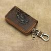 Retro Leather Key Fob Holder Wallet Men Genuine Leather Car Key Holder Keyholder Horse Design Key Case for Car Keys