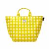 Горизонтальная сумка-тоут гингем SN Deli Ламинат Q 1030 [Rootote] Сумка в форме лодки, дополнительная сумка, клетка, (03 Проверить_Желтый)