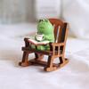 2PCs/set Cute Rocking Chair Frog Models Mini Small Chair Ornaments  Photo Props