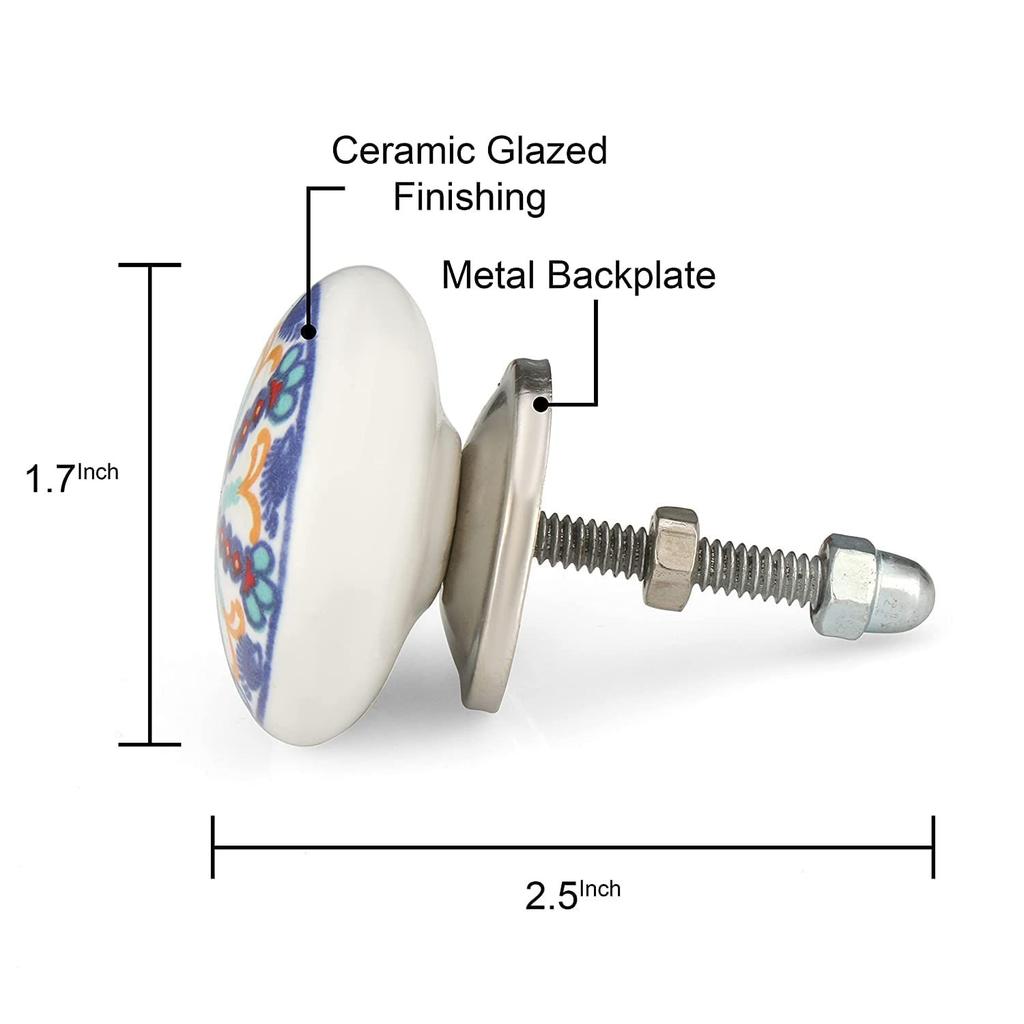 Керамические ручки World Дверные ручки для ящиков Винтажные Ручной работы Синяя мандала Ручка для шкафа для кухни Гардероб Мебель (КРАСНЫЙ, Упаковка из 15 штук)