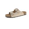 Double Buckle with One-word Slippers for Women To Wear 2025 New Fashionable Retro Lazy Pedal Beach Cool Slippers