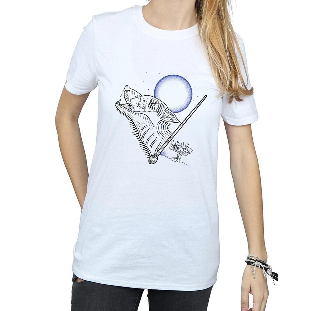 Harry Potter Womens/Ladies Werewolf Line Art Cotton Boyfriend T-Shirt