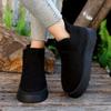 Solid Color Thick Sole,fleece,casual Comfortable Snow Boots
