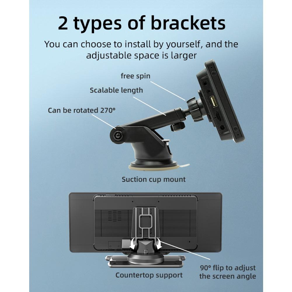 10,26-дюймовый портативный беспроводной экран Carplay HD задняя камера заднего вида Автомобильный радиоприемник DVR MP5 мультимедийный видеоплеер Android Auto