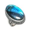 Натуральный лабрадорит драгоценный камень 925 стерлингового серебра ювелирное кольцо размер 10 R6b13