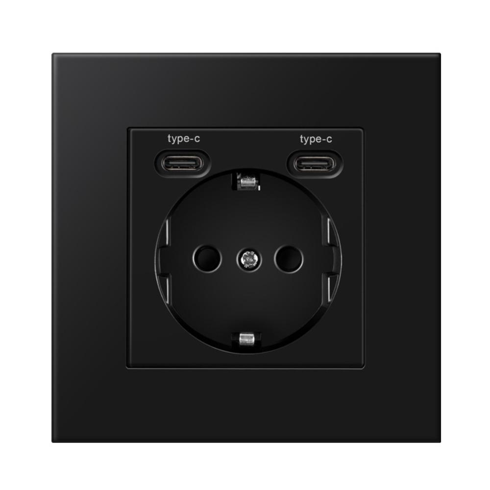 Быстрое зарядное устройство с европейской вилкой Пластиковая панель Порт для зарядки Доступен USB-разъем типа C Разъем питания