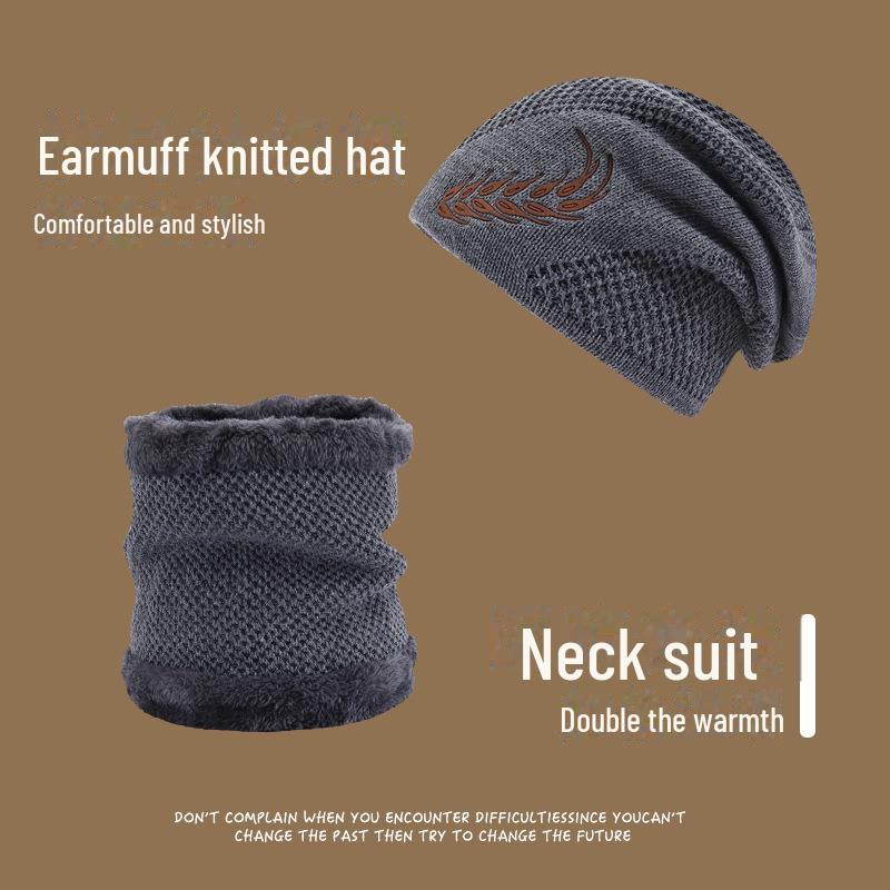 Мужские толстые шерстяные вязаные зимние велосипедные шапки с защитой ушей