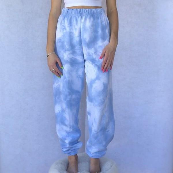 Женские повседневные брюки длиной девять точек с эластичной талией и принтом бамбуковых бабочек, новинка 2020 года