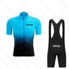 VeloThos Cycling Jersey Set Short Sleeve and Summer Bib Shorts Sport Camping Pro Race Bicycle Clothing MTB Ropa Maillot for Men