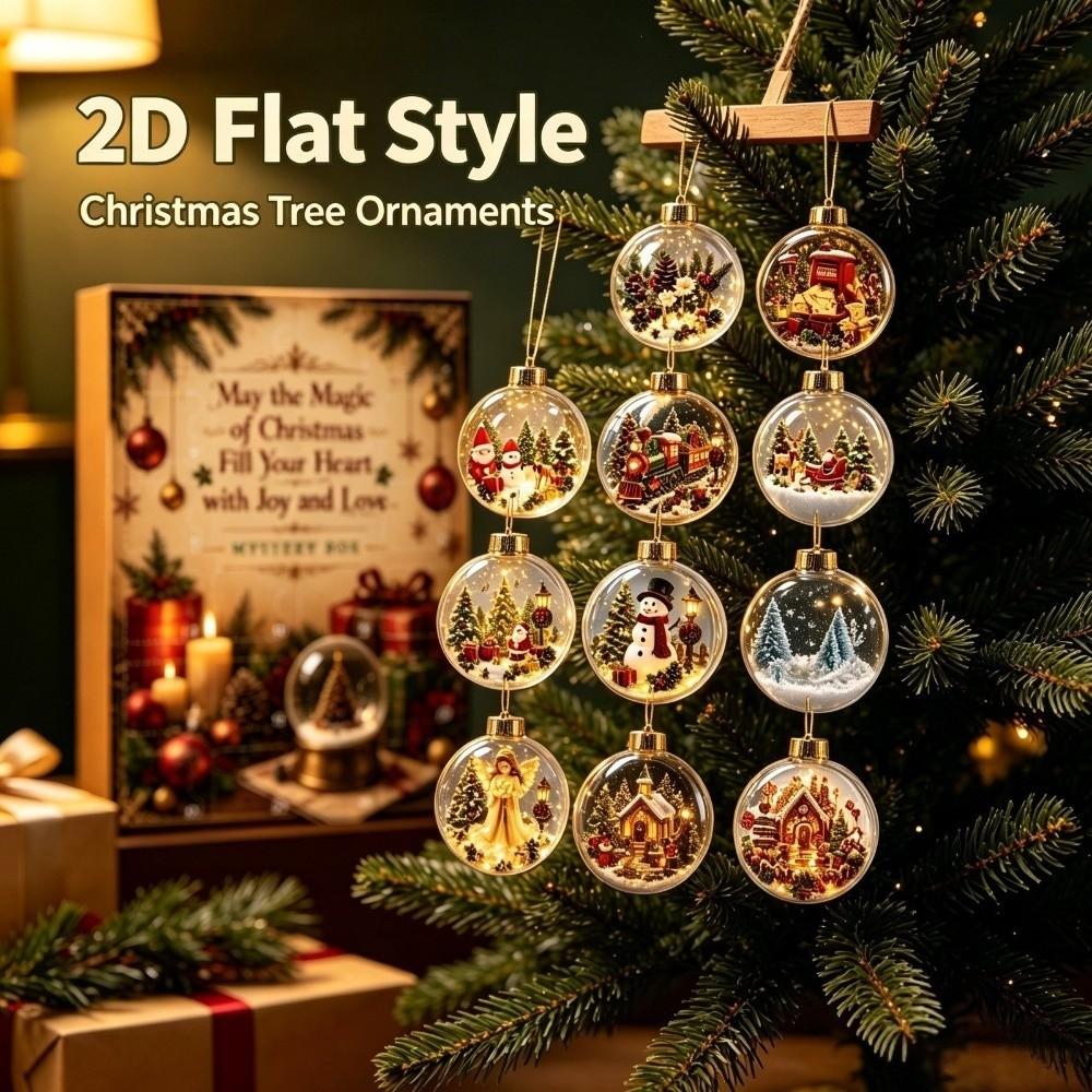 Acrylic Christmas Advent Calendar 2D Flat Festive Calendar Gift Countdown Blind Box Gift Giving