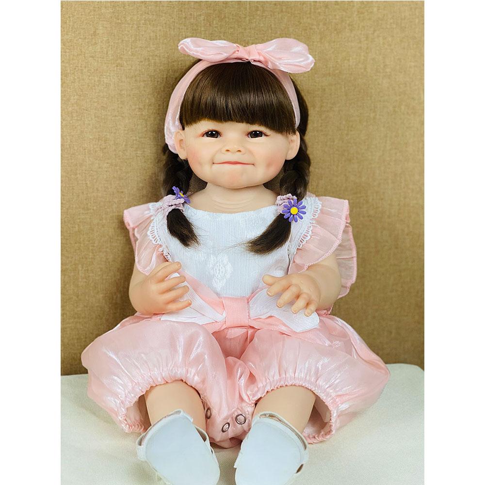 55 CM Reborn Doll Girl Dolls Toy Full Silicone Body Realistic Newborn Princess Toddler Waterproof For Children Birthday Gift