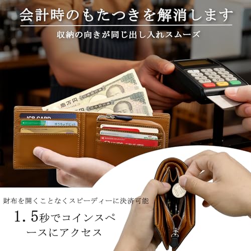 Bluesay wallet mens bifold Tochigi leather genuine large capacity YKK zipper coin pocket Japanese skilled craftsmanship compact folding men gentlemen