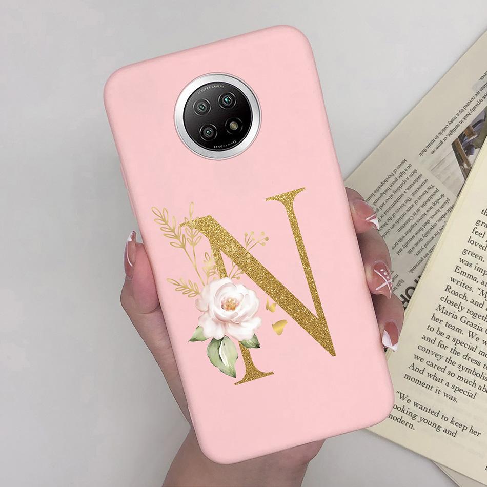 Flower Letters For Xiaomi Redmi Note 9T 5G Case Cover Soft Silicone Bumper Protective Phone Cases For Redmi Note9T 9 T Fundas