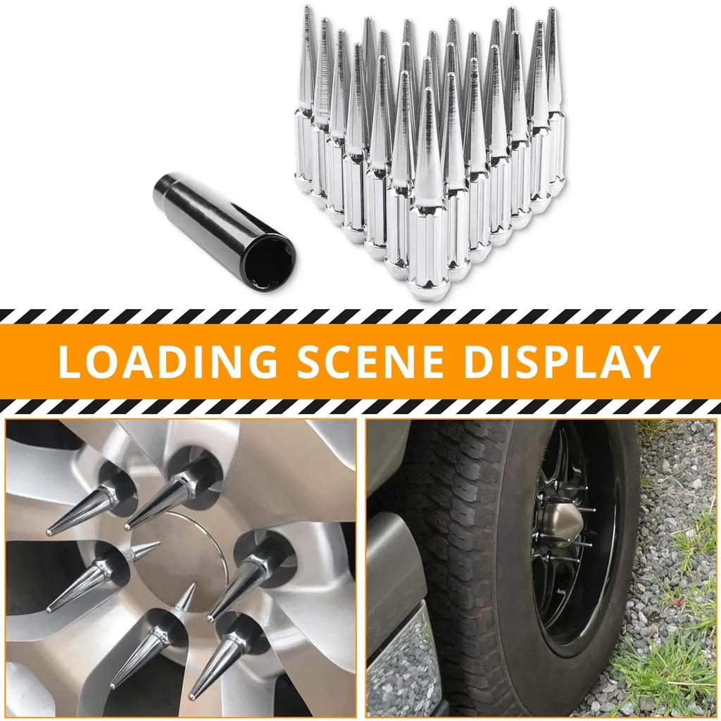 24/32 PCS Wheel Nuts M14X1.5 Nut Longer Nut Steel Lock Wheel Lug Nut Bolt With Spikes For Dodge Charger Challenger/Chevy/Ford