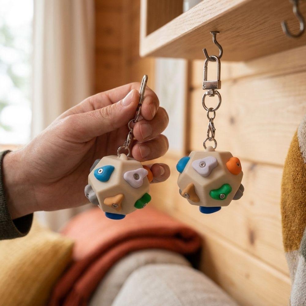 Detachable Boulder Dodecahedron Boulder Block Charm 3D Printed Climber Enthusiast Keyring Backpack