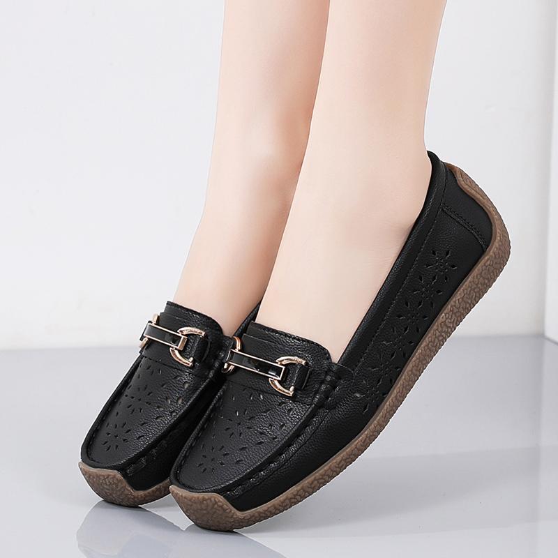 Женские лоферы на плоской подошве, кожаные мокасины для вождения, удобные повседневные без шнуровки прогулочные минималистичные летние балетки для мамы на плоской подошве