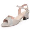 Women's Sandals Summer Mid-heel Side-opening Women Shoes Large-size Single-strap Student Sandals Female