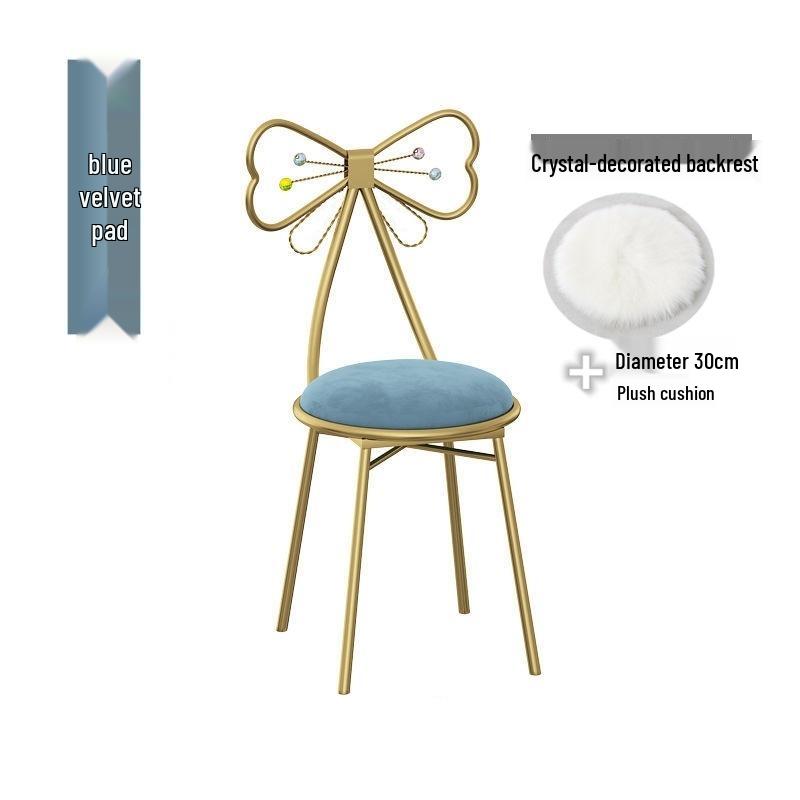 Принцесса Бабочка Стул для Макияжа со Съемной Спинкой - Идеально подходит для Маленьких Спален в Квартирах и Туалетных Зон