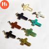 Hi Multi-Specifications Natural Crystal Cross Pendant Christian Jesus Catholic Cross Necklace Unisex Church Christian Crystal Jewelry