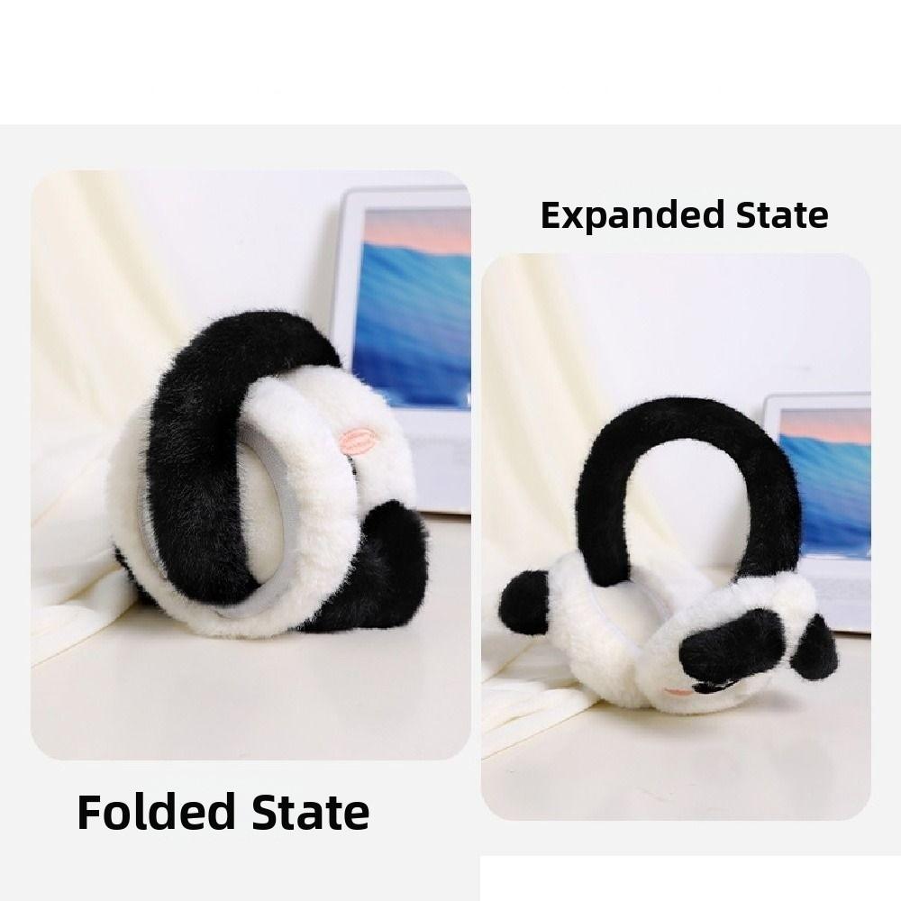 Thicken Panda Warm Earflaps Foldable Cold-proof Ear Mask Capybara Plush Earmuffs  Riding