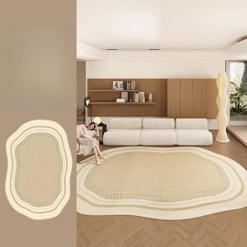 French Style Living Room Decoration Carpet Irregular Shape Rugs for Bedroom Fluffy Soft Bedside Floor Mat Thick Plush Lounge Rug