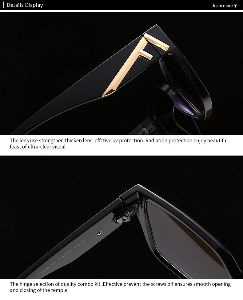 Fentjia Super Texture Square Decorative Sunglasses Men's Fashion Street Photography Sunglasses Sunglasses Women 2320
