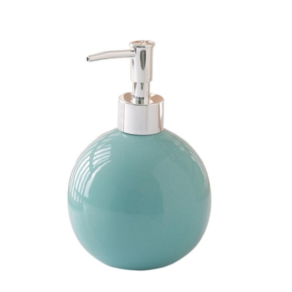 Press Type Ceramic Hand Soap Bottle Refillable Bath Lotion Pump Jar Liquid Soap Container Home