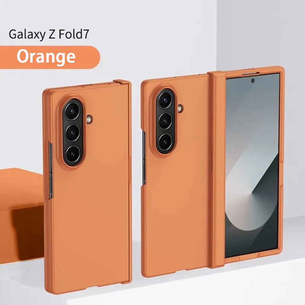 Чехол Skin Feel Slim для Samsung Z Fold 7 Flod 6 5 4 3 5G Zflod 5 flod4 Конфетный Пластиковый Складной Ударопрочный Защита Шарнира Жесткий Чехол