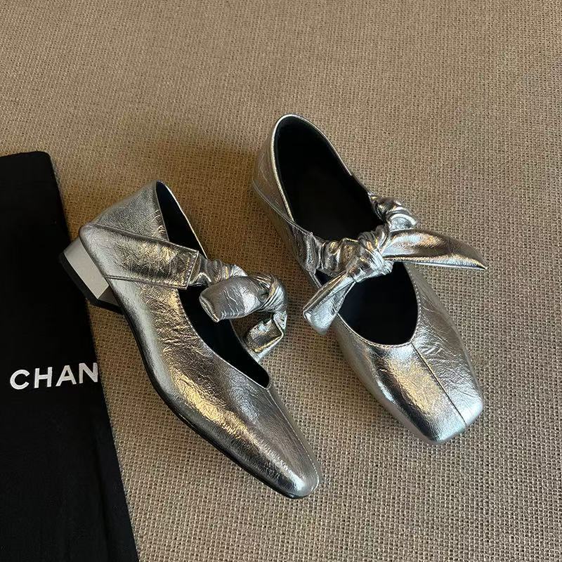 Fashion Marie Janes Ballet High Heels Shoes Women Square Toe Sandals 2025 Trend Loafers Summer Elegant Shallow Dress Zapatos De Mujer