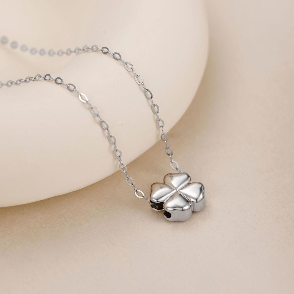 Серебряное ожерелье S925 с четырьмя листочками клевера на удачу, женское, универсальное, простое, с подвеской в виде листа, ретро-цепочка на ключицу, ювелирные изделия, мода