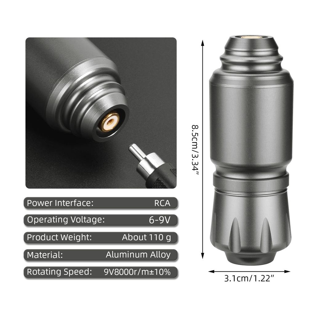 ATOMUS Роторная ручка для татуировки из алюминиевого сплава, комплект шнура питания для татуировки, шейдерный лайнер, двигатель для