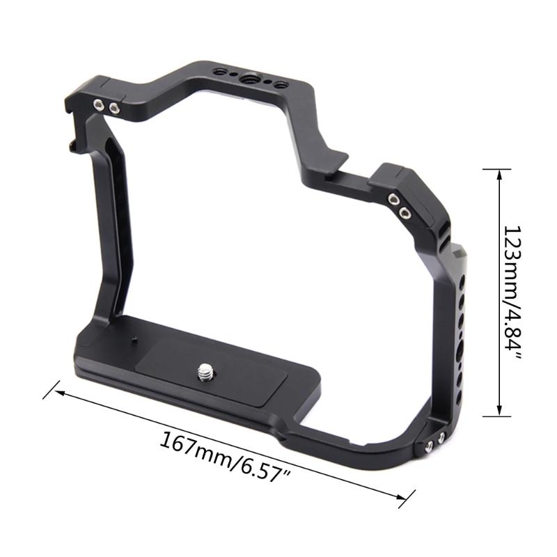 Protective Case Cage for 5D Mark II III Action Camera, Metal Frame Case Cover 1/4 Screw Hole Mount Frame