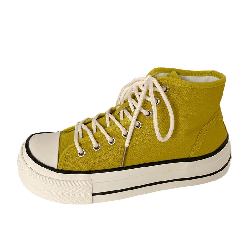 HY-1201 Mango Head High-top Canvas Shoes Women's New Retro Versatile Casual Little White Board Shoes In Summer 2025