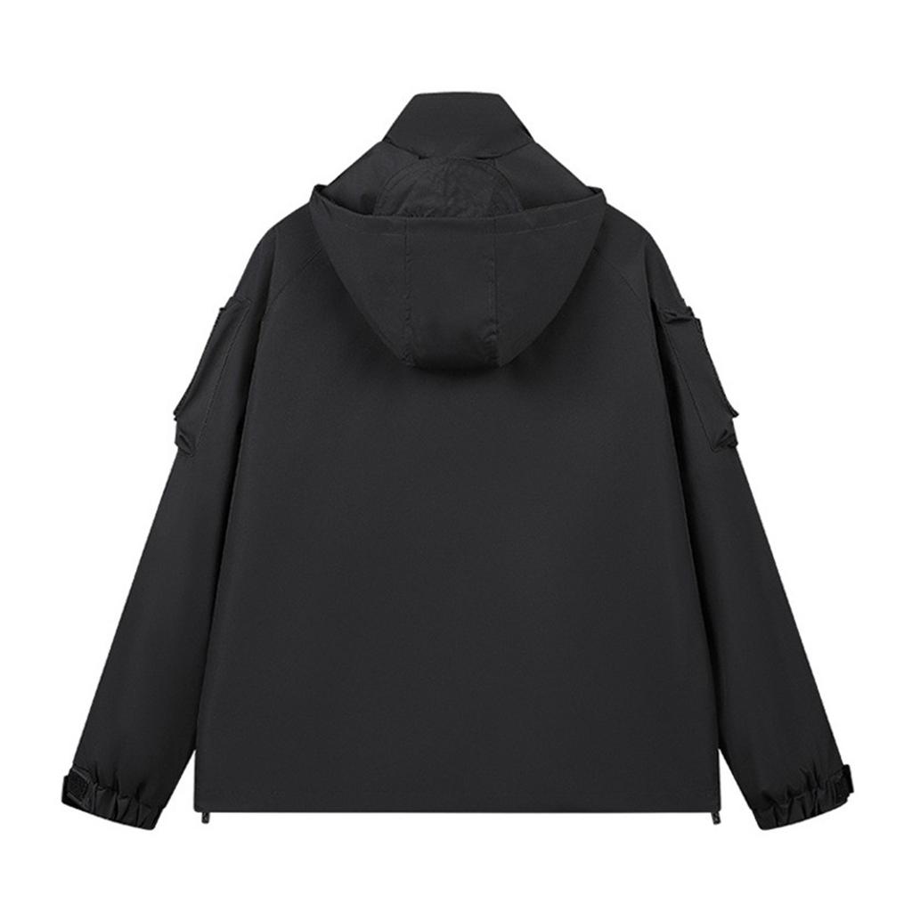 Унисекс Осенняя повседневная спортивная однотонная ветрозащитная куртка на молнии Рабочая куртка
